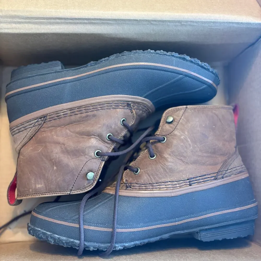 UGG Mens Zetik Waterproof Duck Boots 11.5 Brown Chestnut Leather Winter Rain